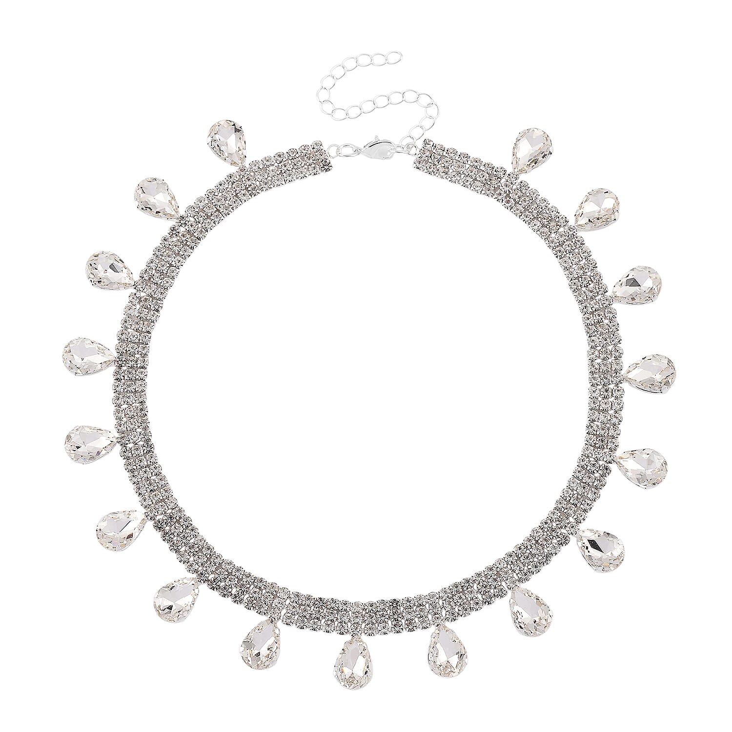 White Crystal Necklace (Size - 16-3)