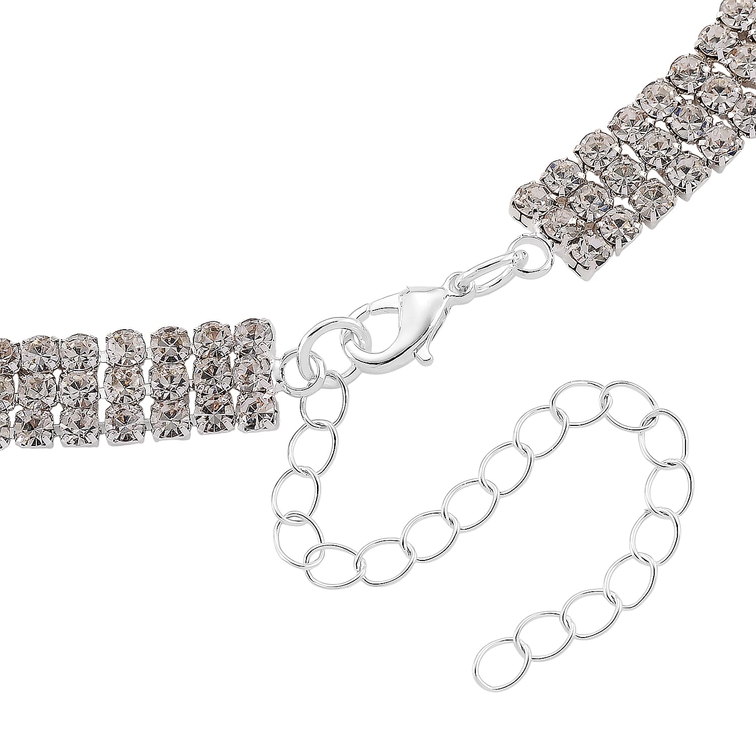 White Crystal Necklace (Size - 16-3)