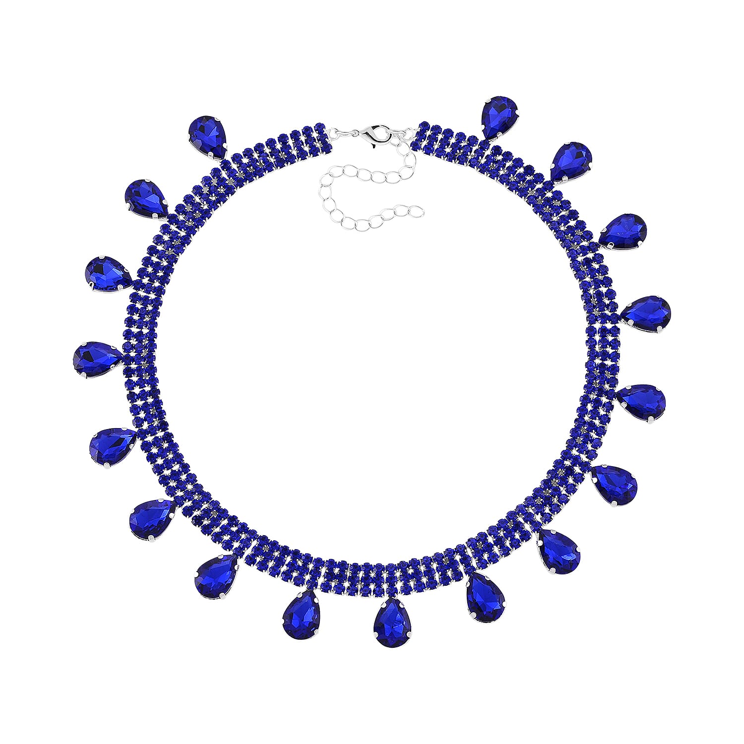 Blue Crystal Necklace (Size - 16-3)