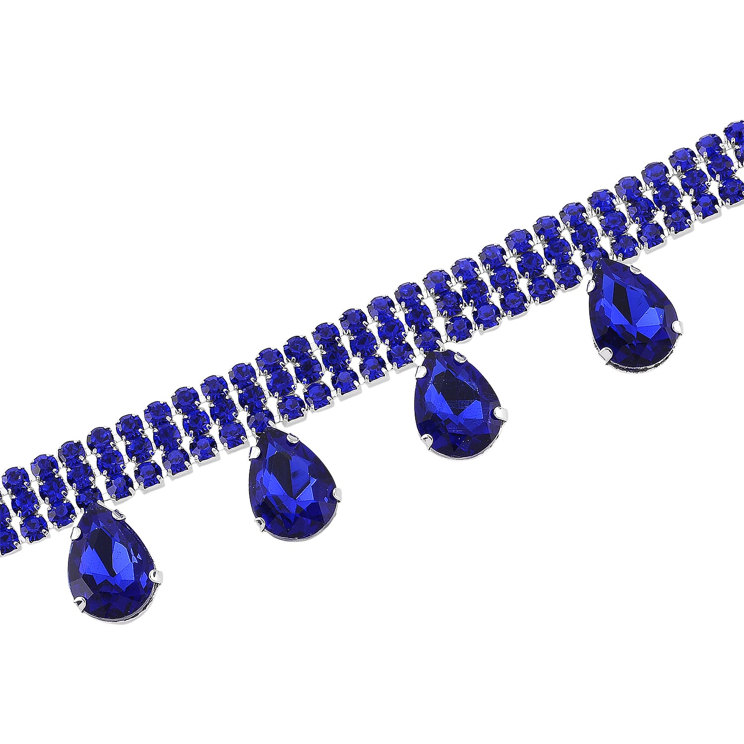 Blue Crystal Necklace (Size - 16-3)
