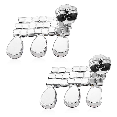 Blue Crystal Earring with Push Back