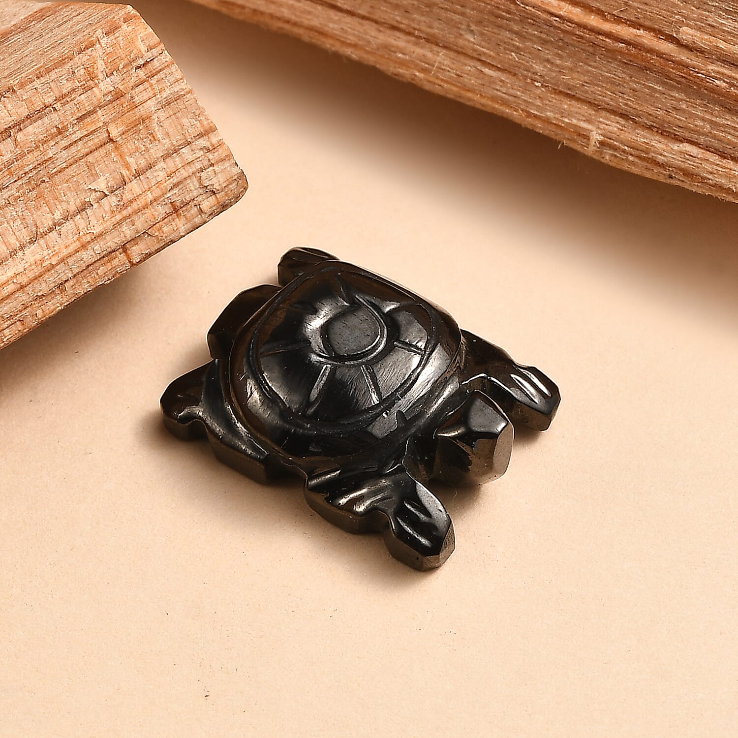 Silver Shungite Turtle Carving 8.03 Ct.