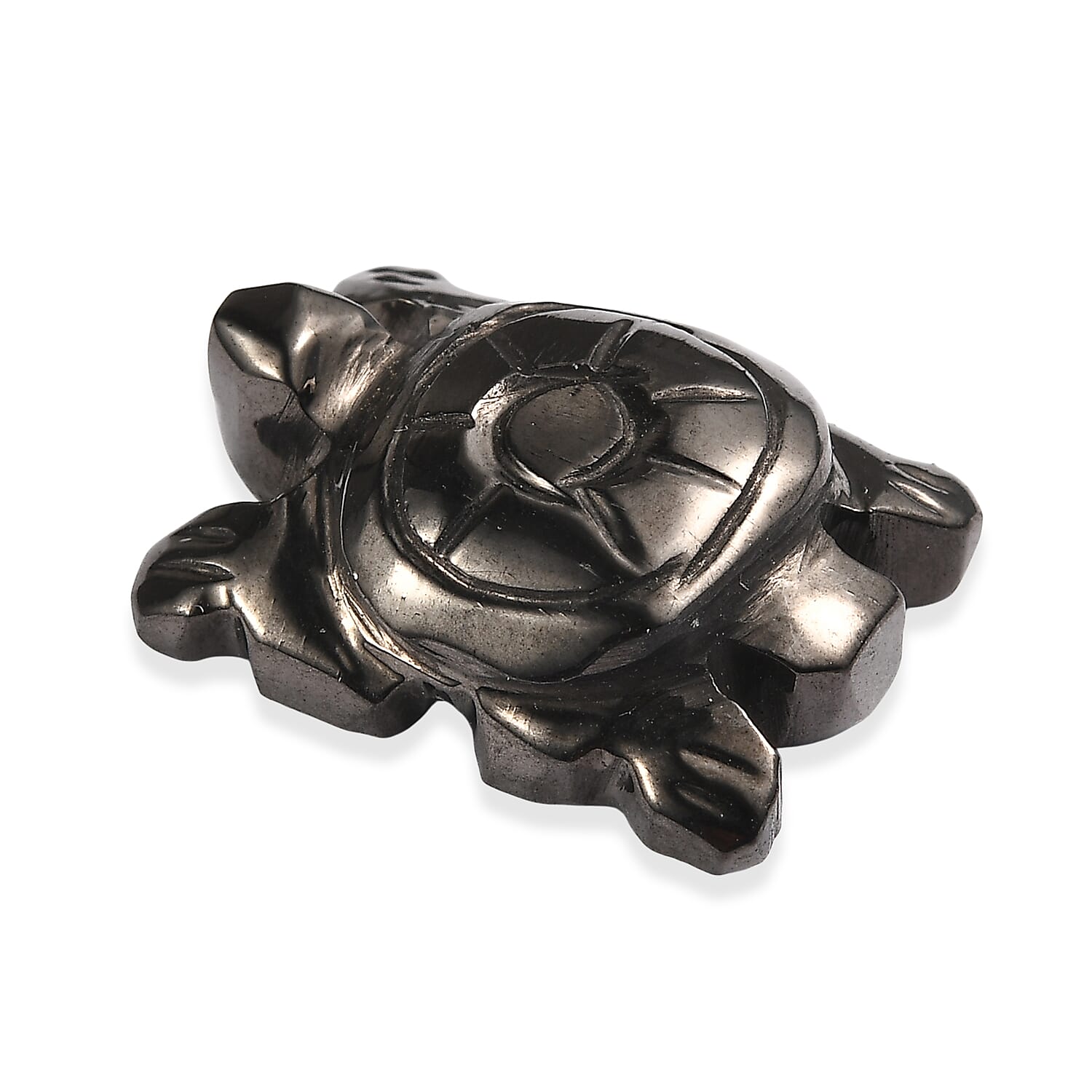 Silver Shungite Turtle Carving 8.03 Ct.