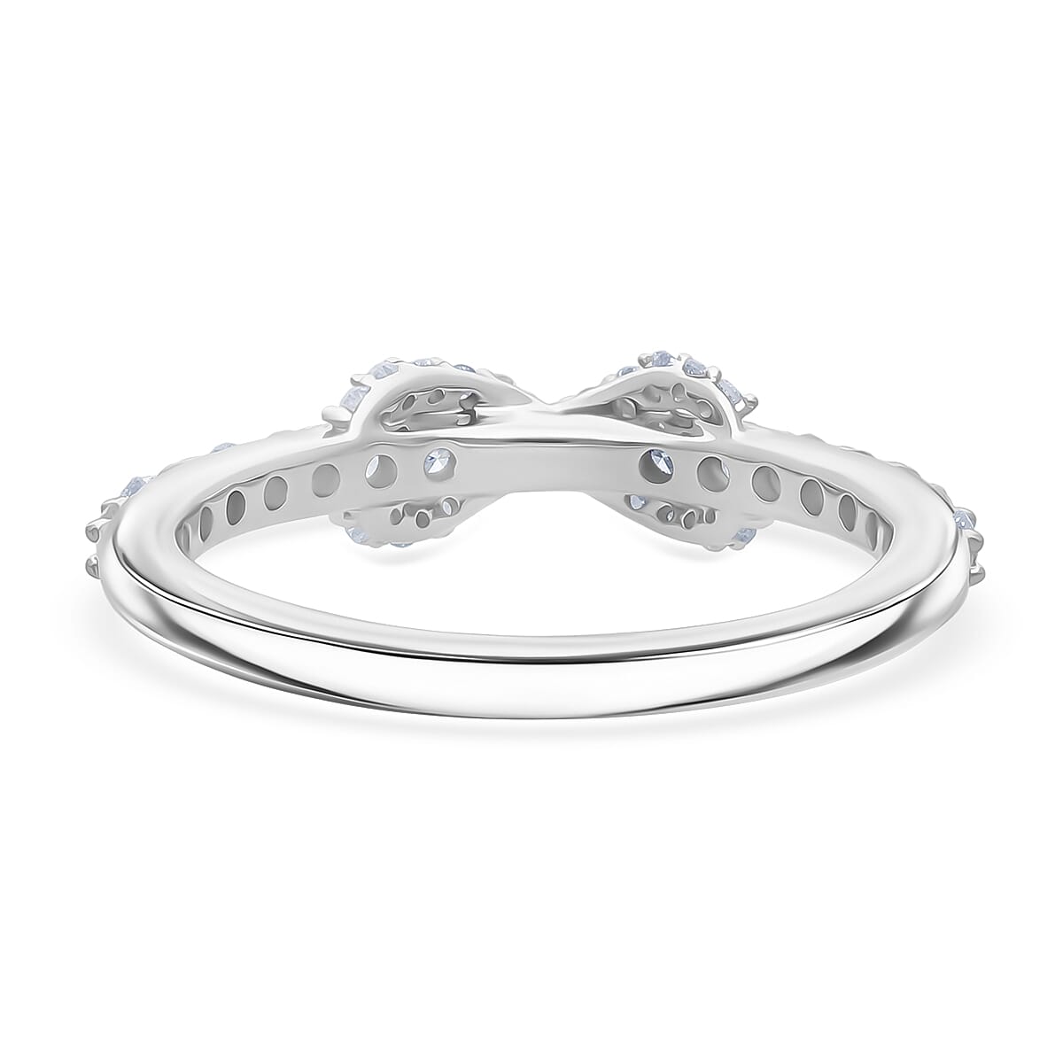 Luxuriant Lab Grown Diamond (SI-GH) Ring in Rhodium Overlay Sterling Silver 0.49 Ct.