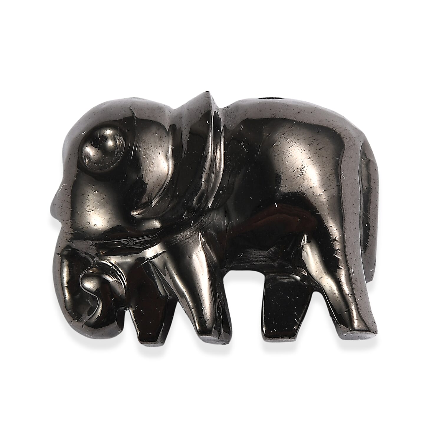 Silver Shungite Elephant Carving 7.59 Ct.