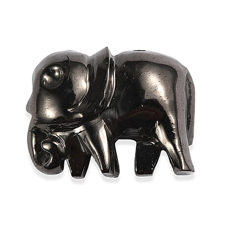 Silver Shungite Elephant Carving 7.59 Ct.