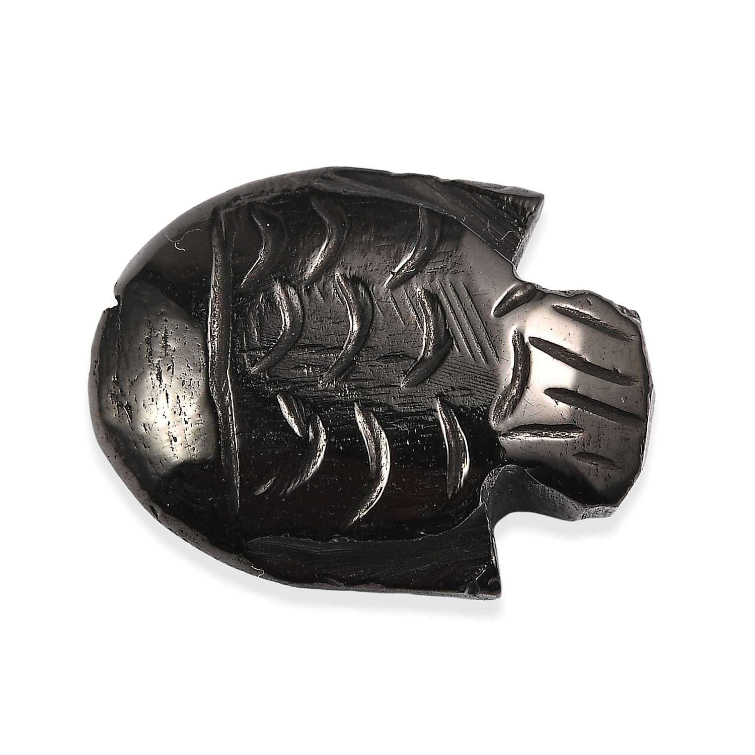Silver Shungite Fish Carving 5.97 Ct.