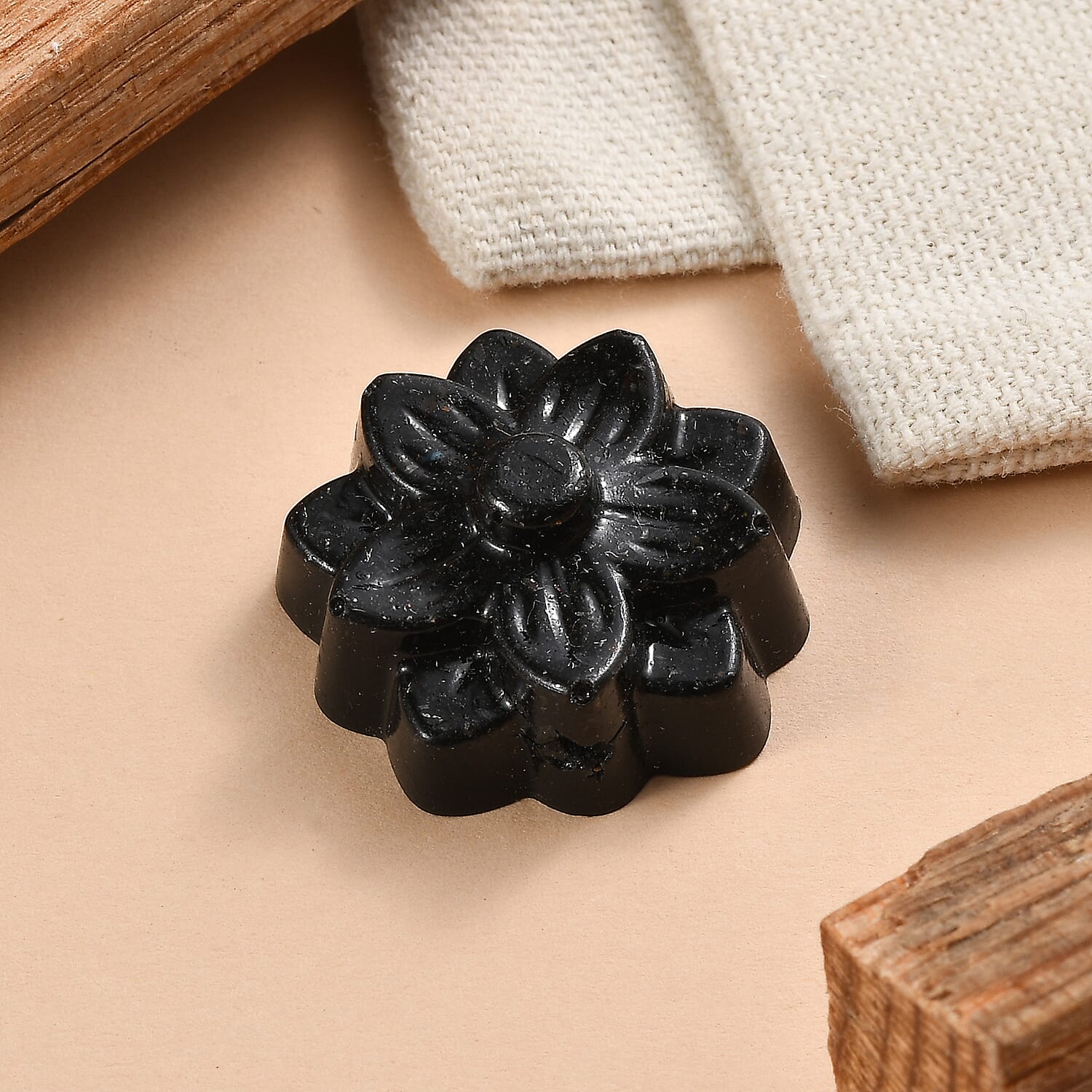 Silver Shungite Flower Carving 24.05 Ct.