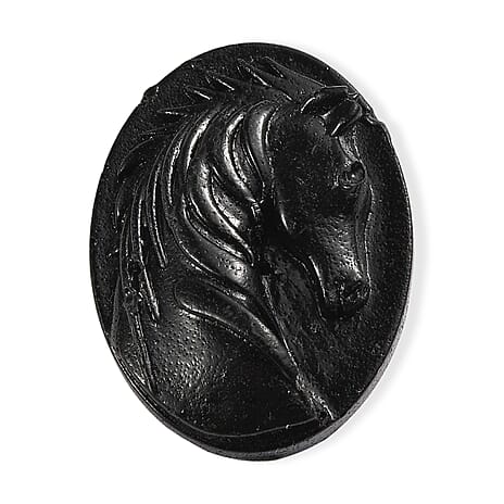Silver Shungite Horse Carving 29.25 Ct.
