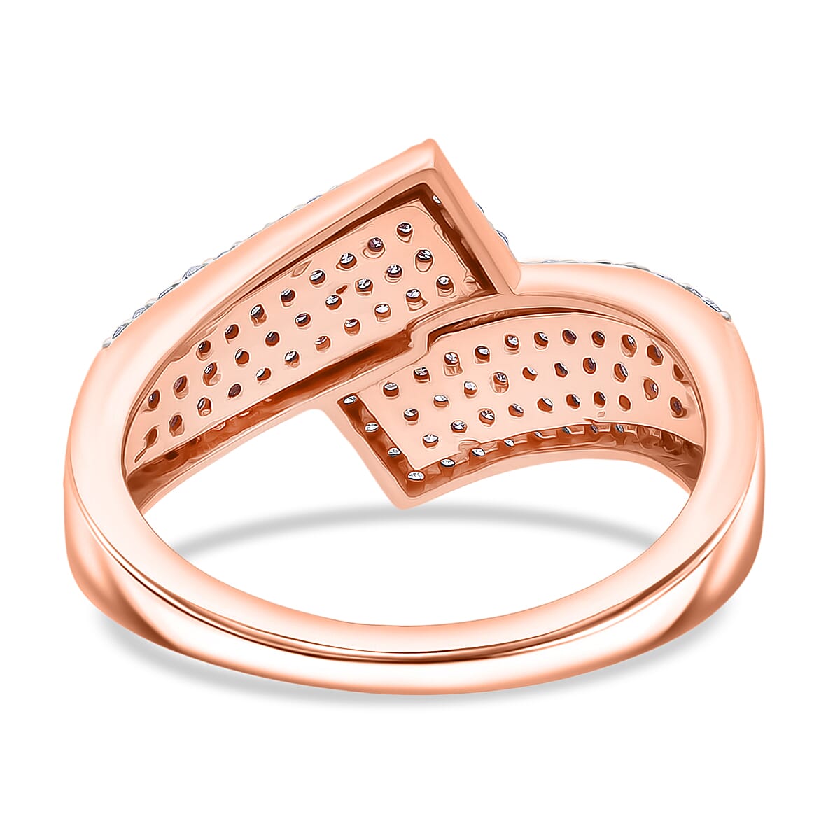 Luxoro 9K Rose Gold SGL Certified Natural Pink Diamond Natural & White Diamond Ring 0.51 Ct.