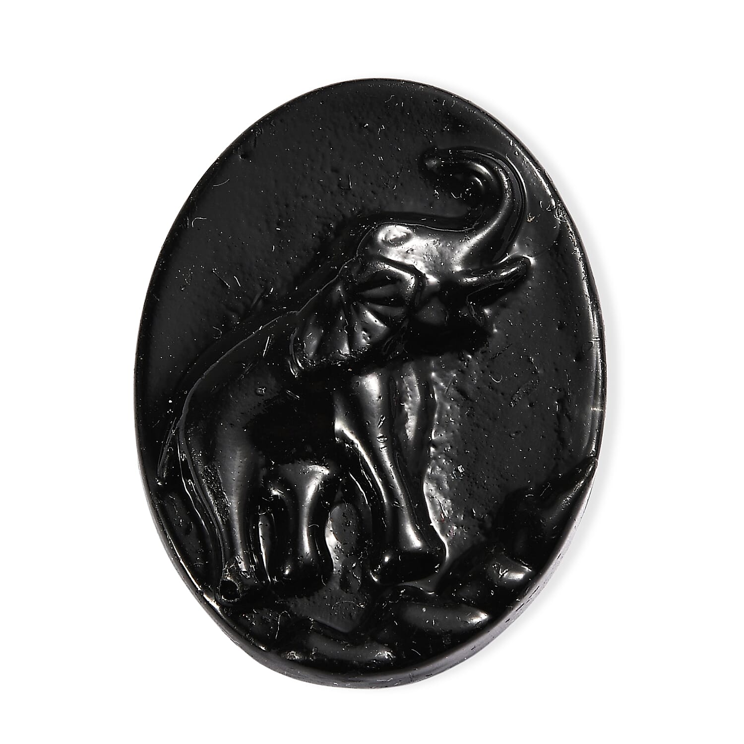 Silver Shungite Elephant Carving 24.59 Ct.