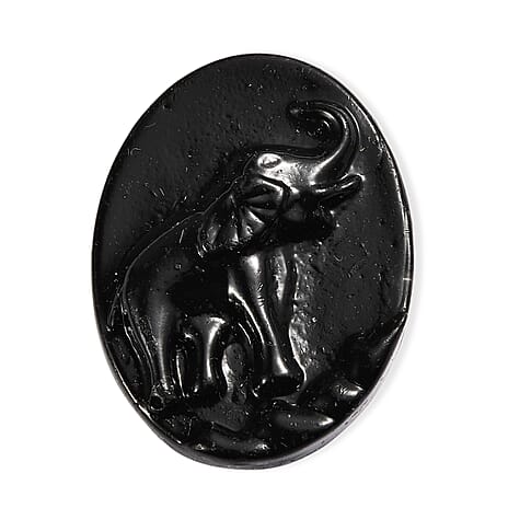 Silver Shungite Elephant Carving 24.59 Ct.