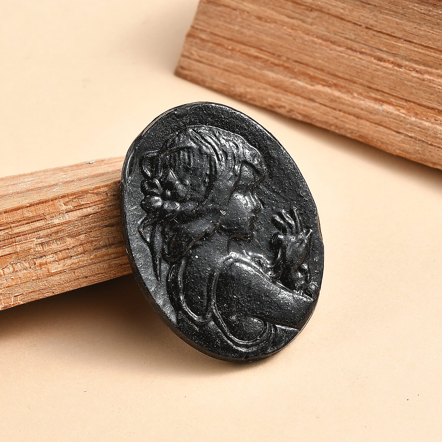Silver Shungite Lady Carving 13.68 Ct.