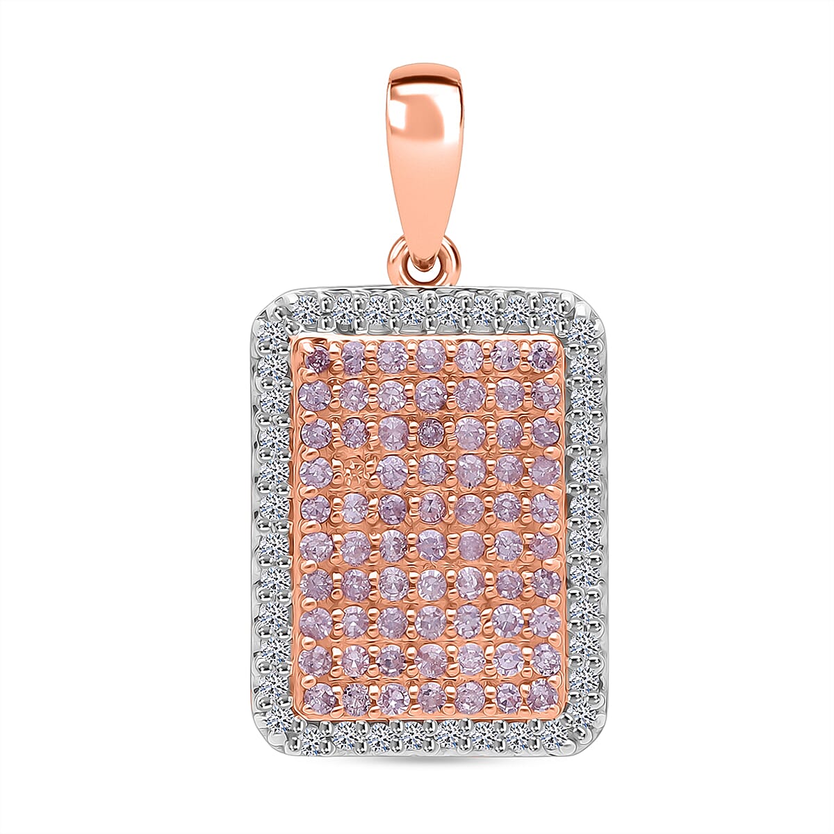 CloseOut Deal -  9K Rose Gold SGL Certified Natural Pink Diamond & White Diamond Pendant 0.51 Ct.