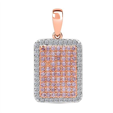 CloseOut Deal -  9K Rose Gold SGL Certified Natural Pink Diamond & White Diamond Pendant 0.51 Ct.