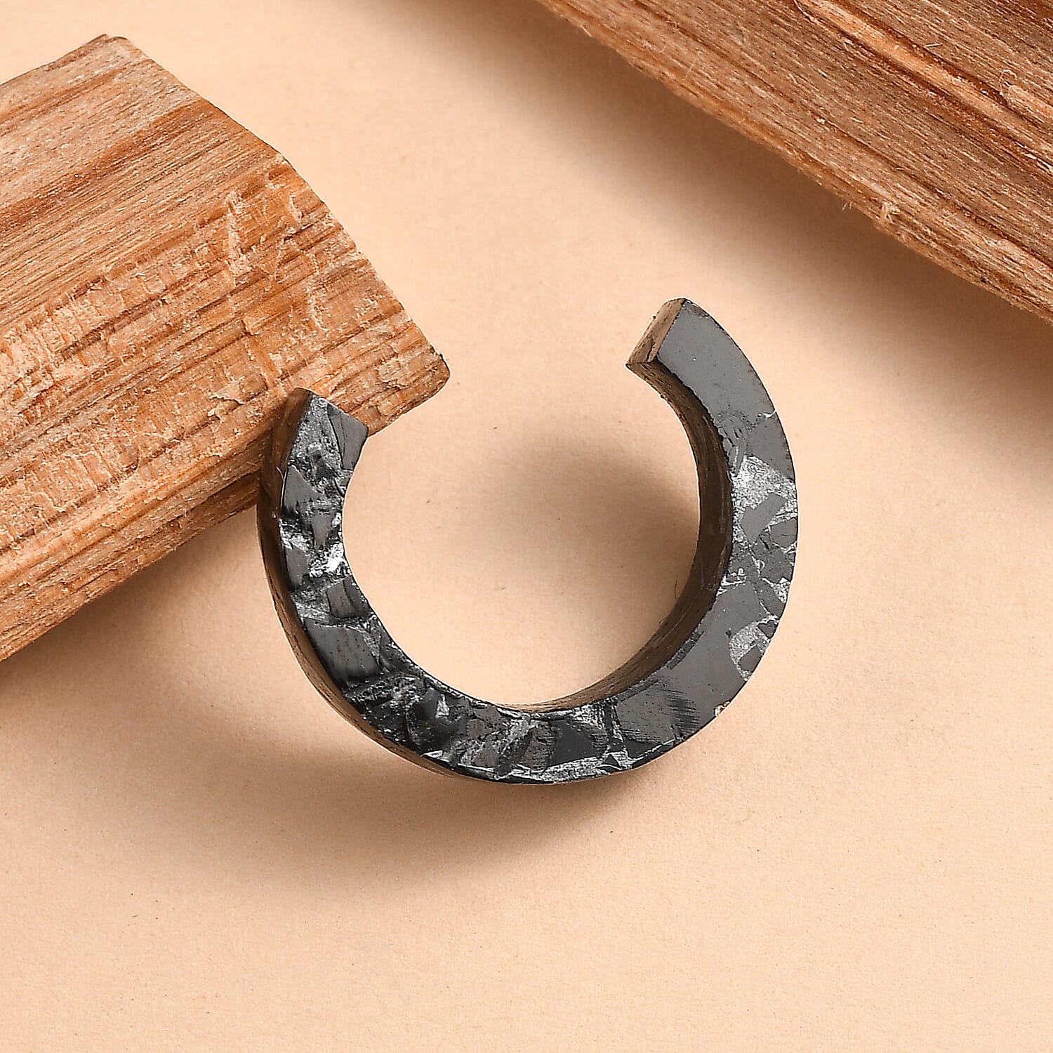 Silver Shungite Horseshoe Carving 5.44 Ct.