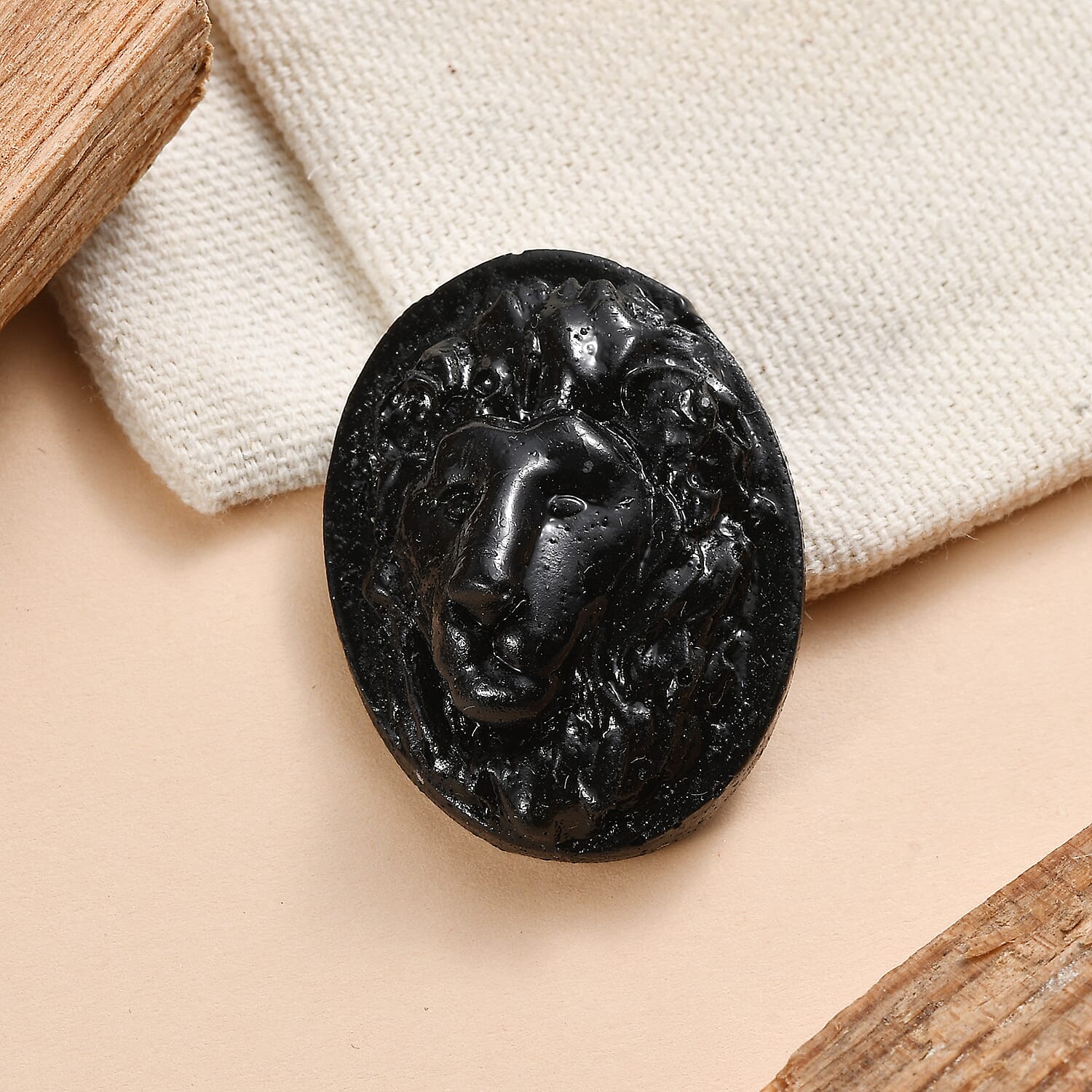 Silver Shungite Lion Carving 31.38 Ct.