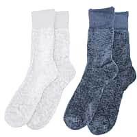 WINTER MUST HAVE - Pack of 2 Chenille Cosy Socks - Navy & White