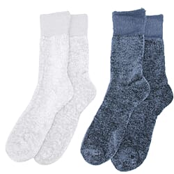 Pack of 2 Chenille Cosy Socks - Navy & White
