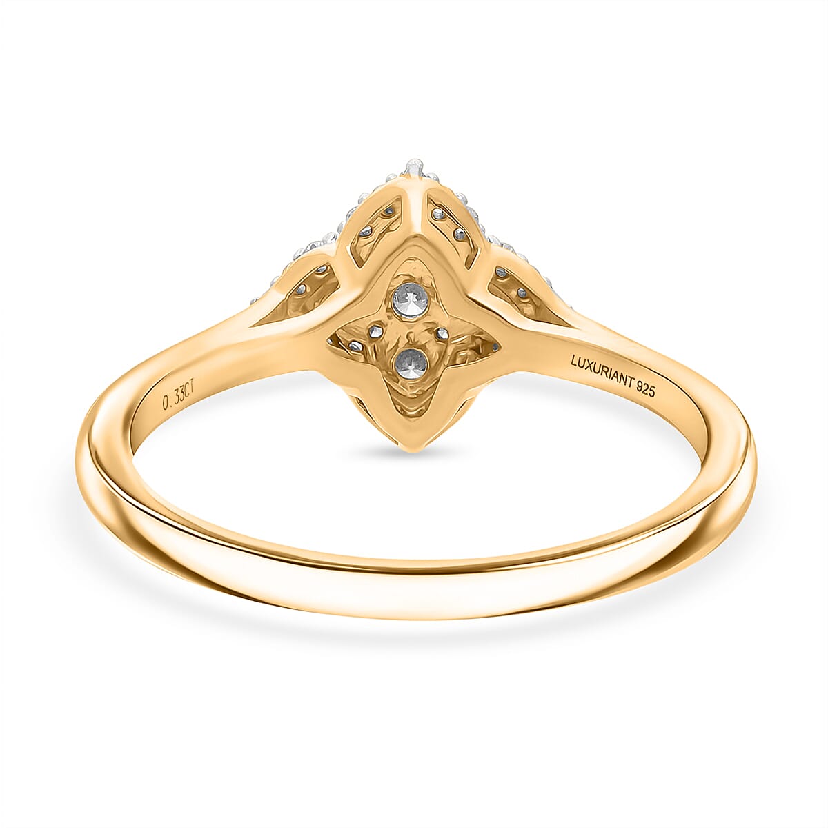 Luxuriant Lab Grown Diamond (SI-G-H) Ring in 18K Vermeil Yellow Gold Plated Sterling Silver 0.33 Ct.
