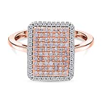 CloseOut Deal - 9K Rose Gold SGL Certified Natural Pink Diamond & White Diamond Ring 0.51 Ct.