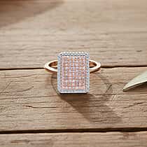 CloseOut Deal - 9K Rose Gold SGL Certified Natural Pink Diamond & White Diamond Ring 0.51 Ct.