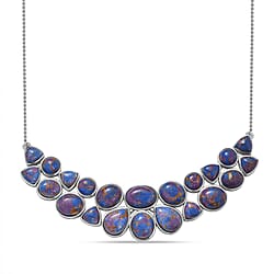 EverTrue Purple Mojave Turquoise Cluster Necklace (Size - 20) with Lobster Clasp  67.90 Ct.