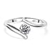 Moissanite Bypass Ring in Sterling Silver