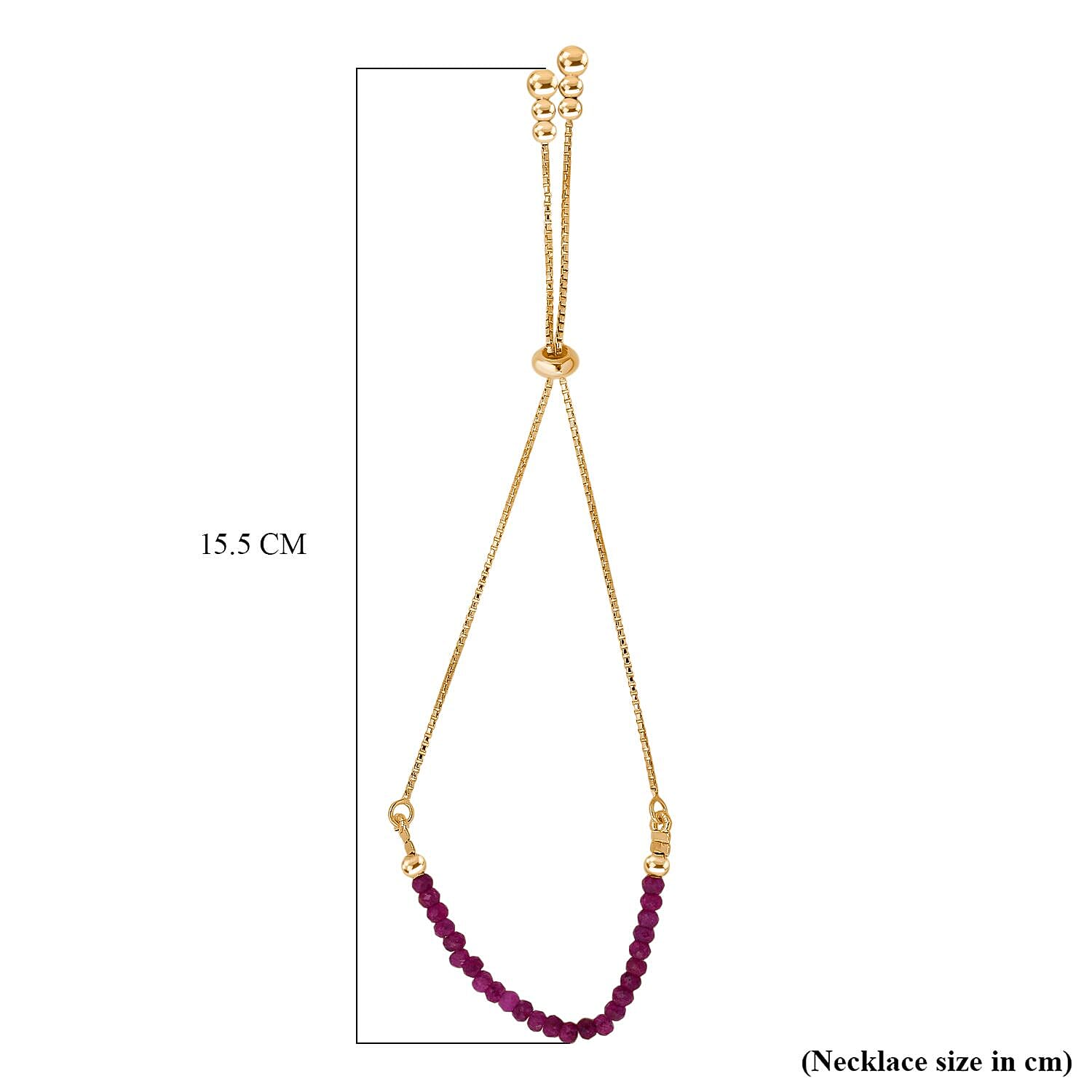 Ruby Bracelet (Size 6.5 - 8 Adjustable) in Yellow Gold Plated Sterling Silver 7.00 Ct.