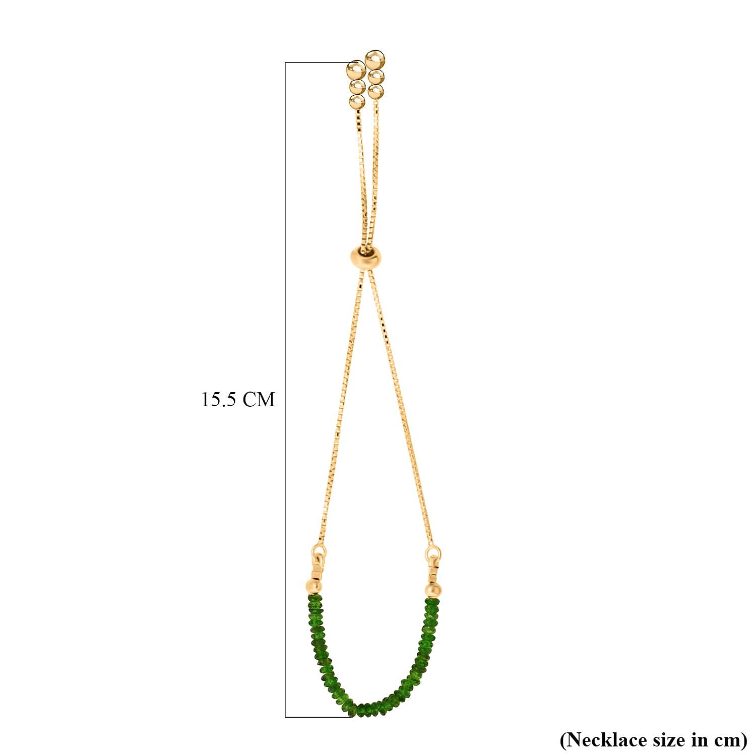 Chrome Diopside Bracelet (Size 6.5 - 8 Adjustable) in Yellow Gold Plated Sterling Silver 7.00 Ct.