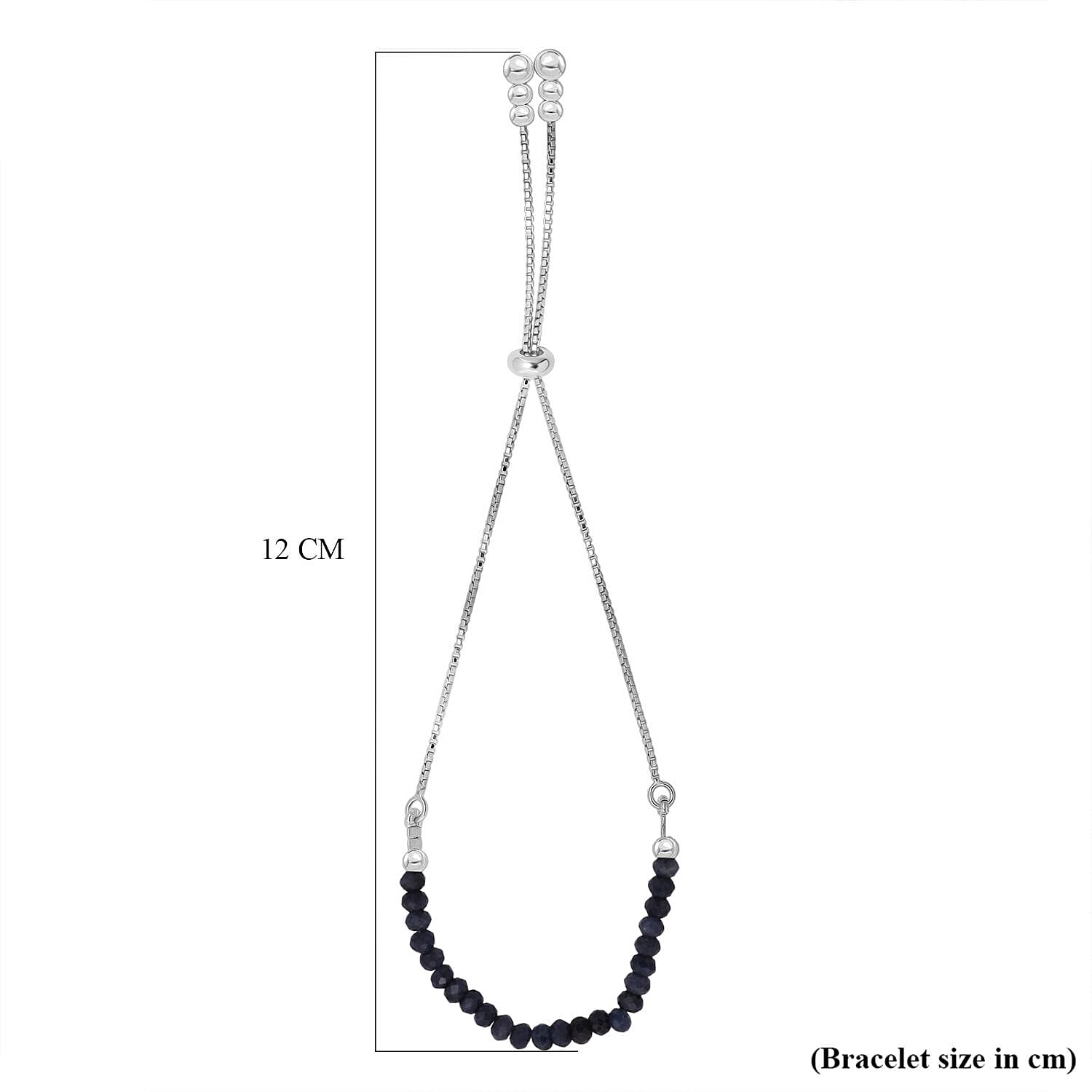 Blue Sapphire Bracelet (Size 6.5 - 8 Adjustable) in Yellow Gold Plated Sterling Silver 7.00 Ct.