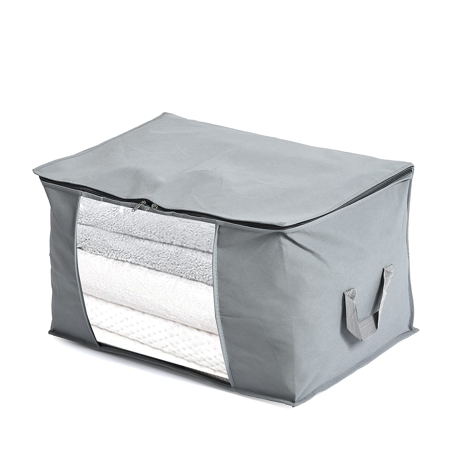 Livmore Set of 5 Non-Woven Fabric Storage Bags with Clear Window (34 x 60 x 42 cm) - Grey