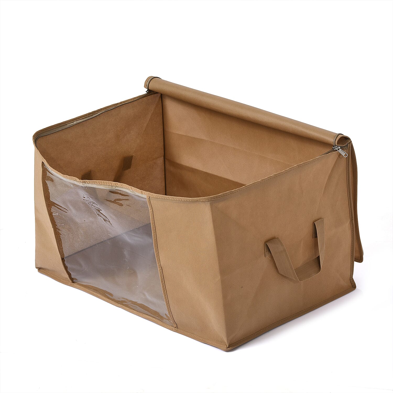 Livmore Set of 5 Non-Woven Fabric Storage Bags with Clear Window (34 x 60 x 42 cm) - Light Brown