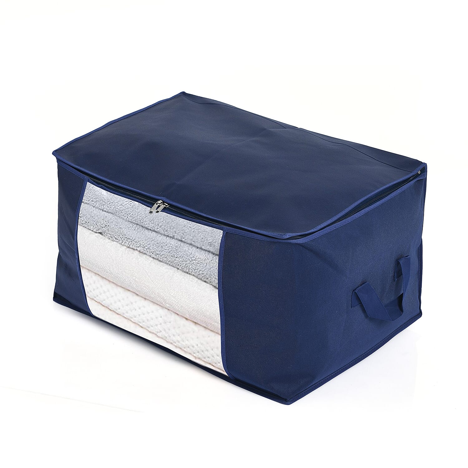 Livmore Set of 5 Non-Woven Fabric Storage Bags with Clear Window (34 x 60 x 42 cm) - Navy
