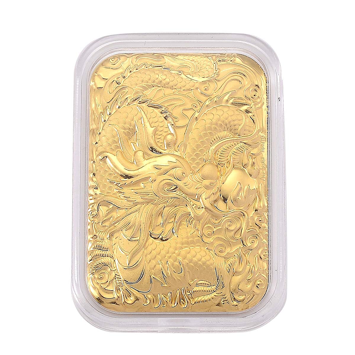 24K (99.99% Purity) Yellow Gold Dragon Embossed Collectable (39.60 x 25.70 MM)