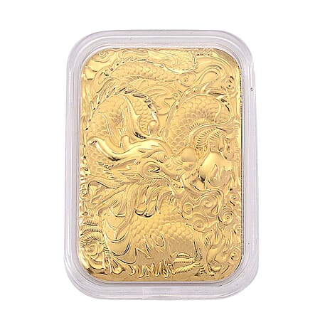 24K Yellow Gold (99.99% Purity) Dragon Embossed Collectable (39.60 x 25.70 MM)