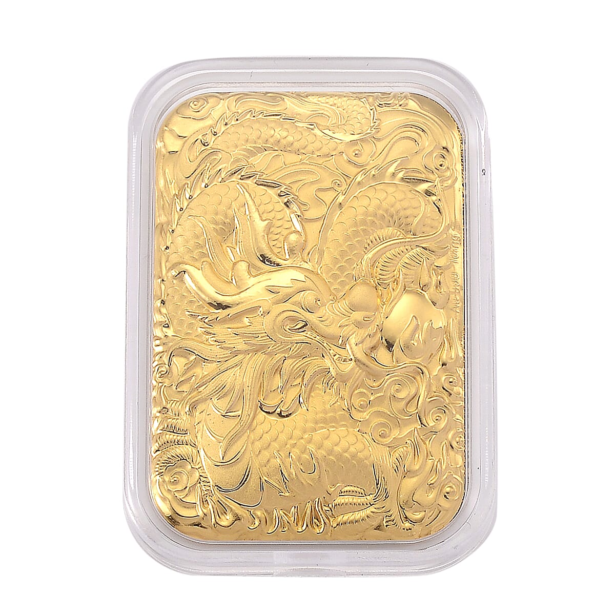 24K (99.99% Purity) Yellow Gold Dragon Embossed Collectable (39.60 x 25.70 MM)