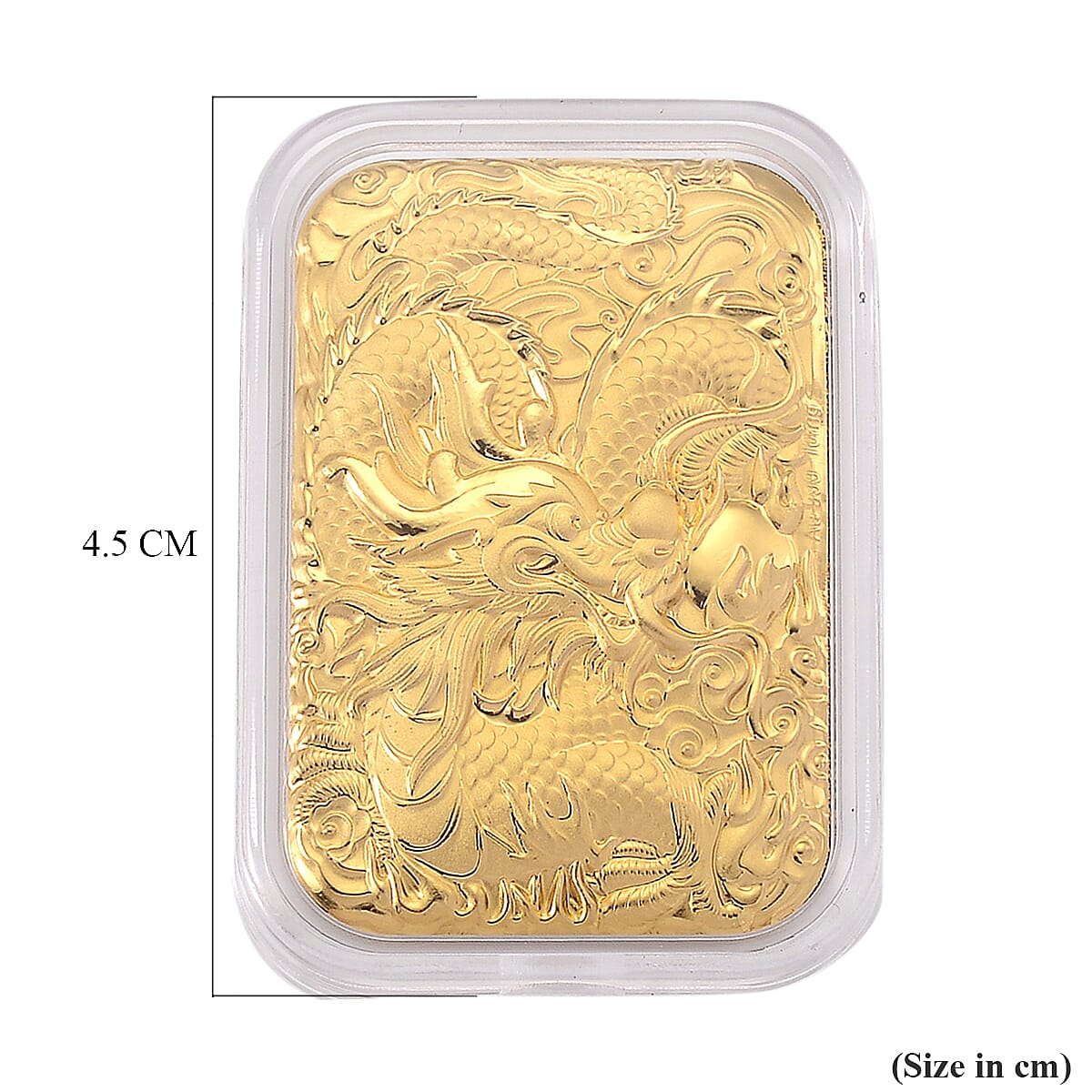24K (99.99% Purity) Yellow Gold Dragon Embossed Collectable (39.60 x 25.70 MM)