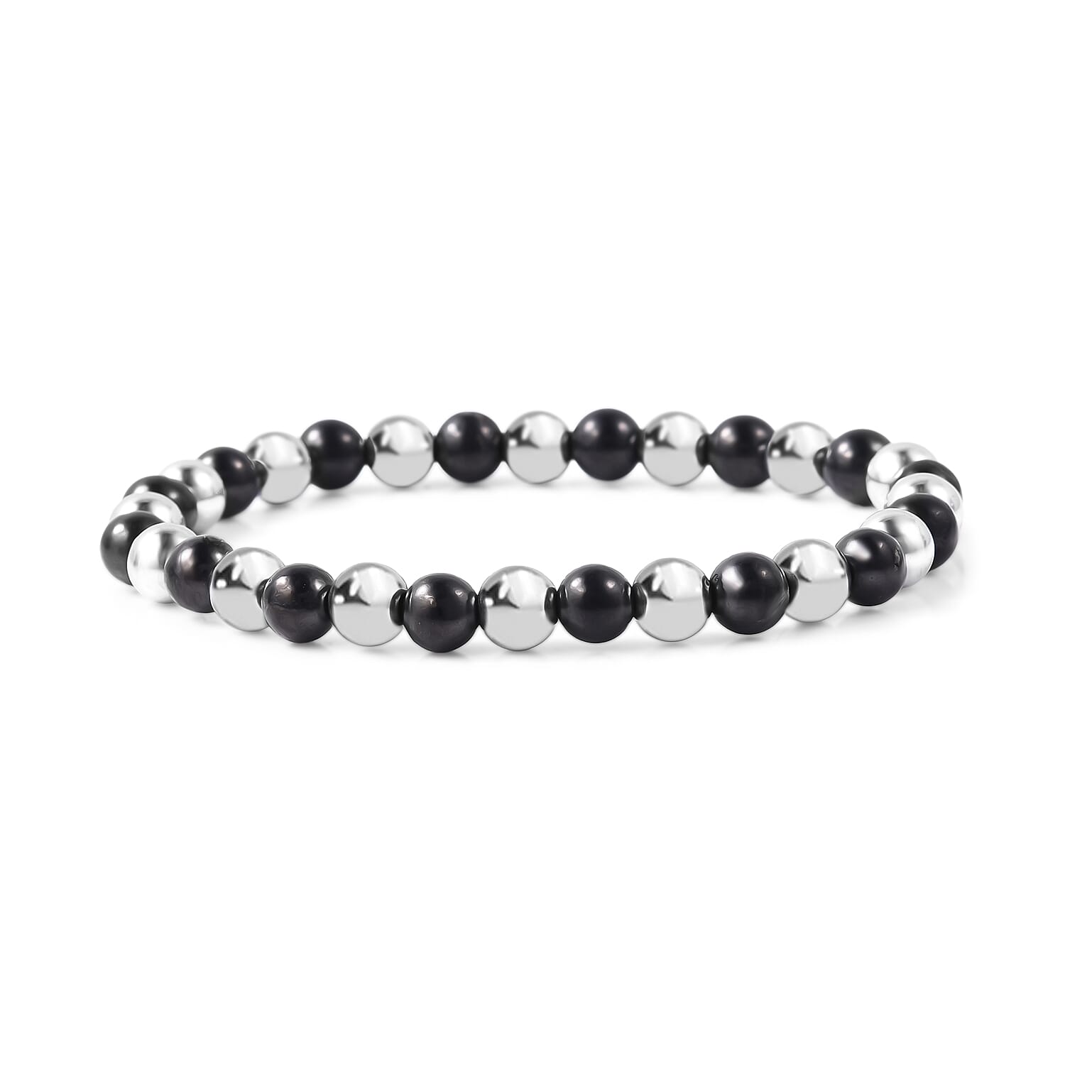 Natural Shungite & Hematite Bracelet (Strechable) 80.00 Ct.