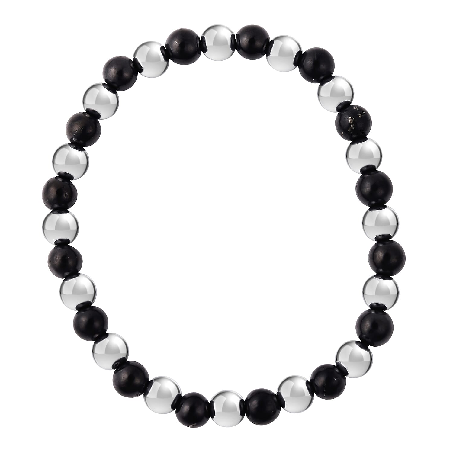 Natural Shungite & Hematite Bracelet (Strechable) 80.00 Ct.