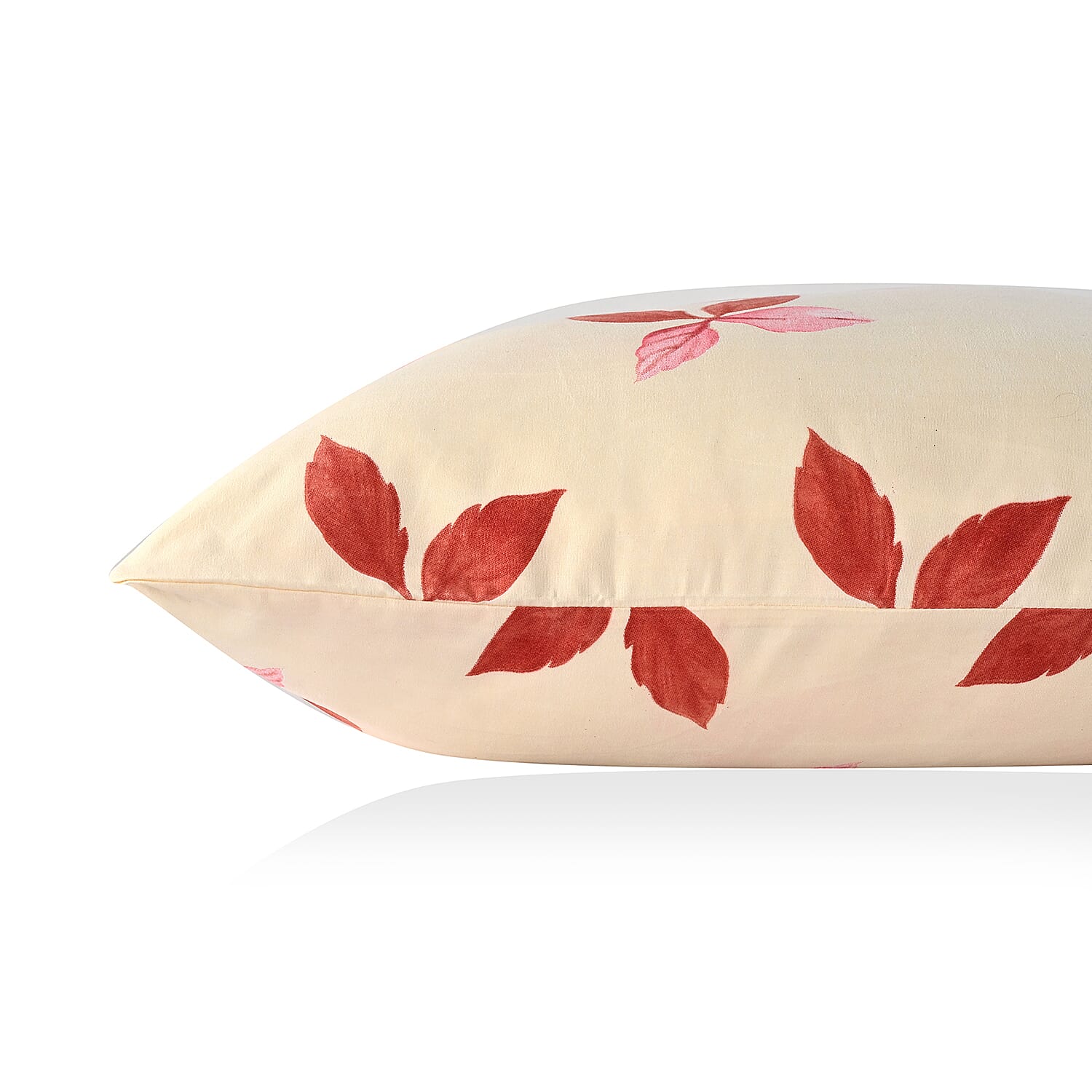 Livmore  Set of 3 Printed Micro Fitted Sheets With 2 x Pillow Cases King Bed (Size 150x200x30 Cm) - Cream & Rose Pink
