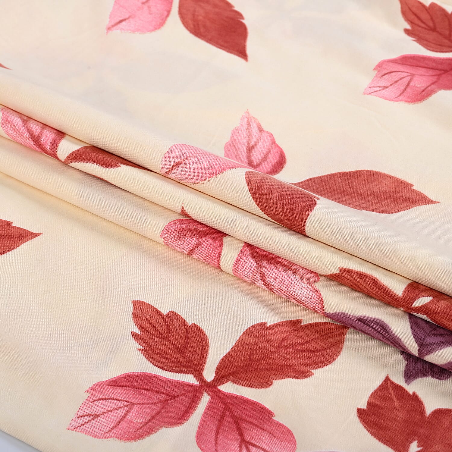 Livmore  Set of 3 Printed Micro Fitted Sheets With 2 x Pillow Cases King Bed (Size 150x200x30 Cm) - Cream & Rose Pink