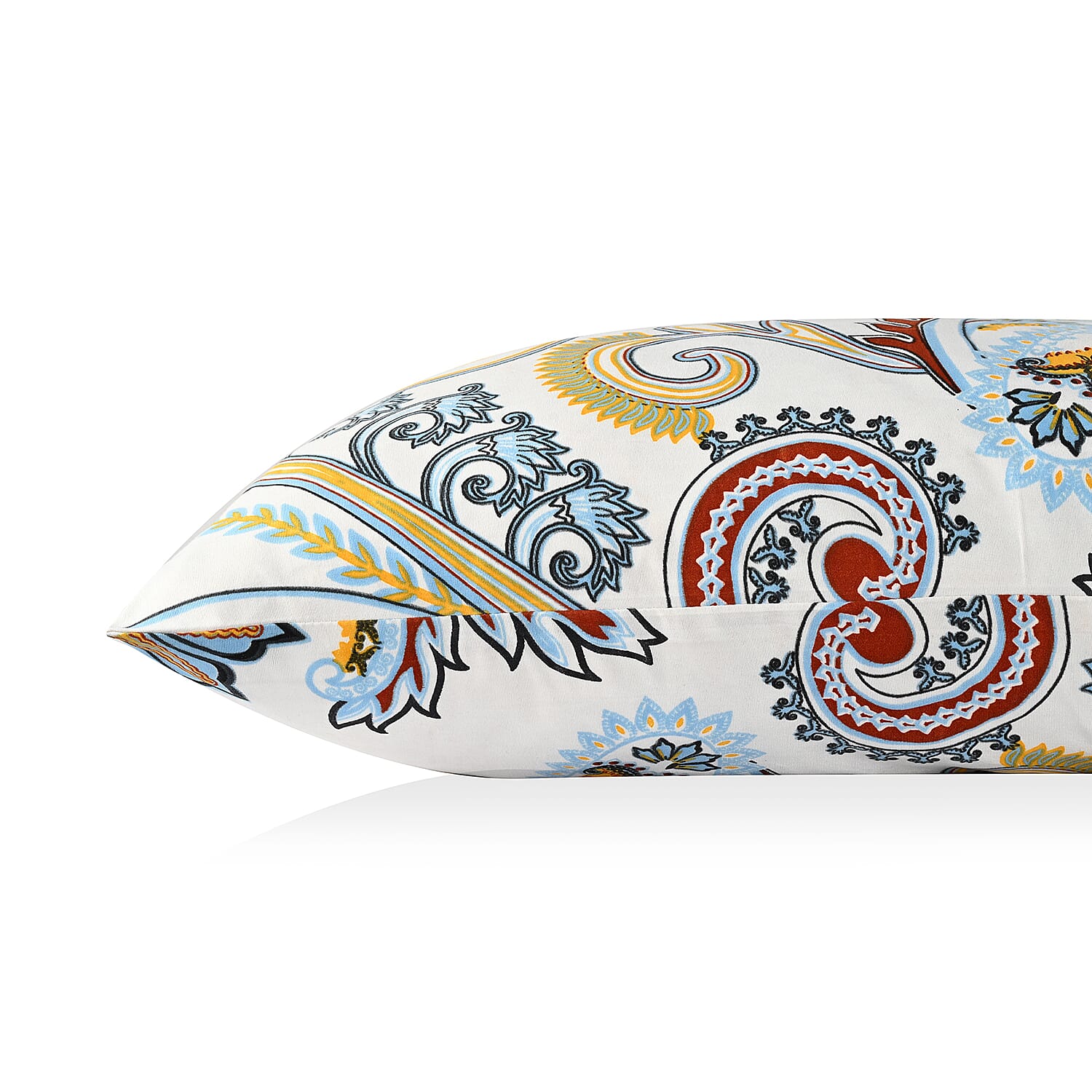 Livmore  Set of 3 Printed Micro Fitted Sheets With 2 x Pillow Cases King Bed (Size 150x200x30 Cm) - Blue White & Multicolour