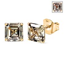 9K Yellow Gold AAA Natural Turkizite Solitaire Stud Push Post Earring 2.75 Ct.