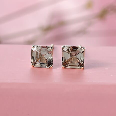 9K Yellow Gold AAA Natural Turkizite Solitaire Stud Push Post Earring 2.75 Ct.