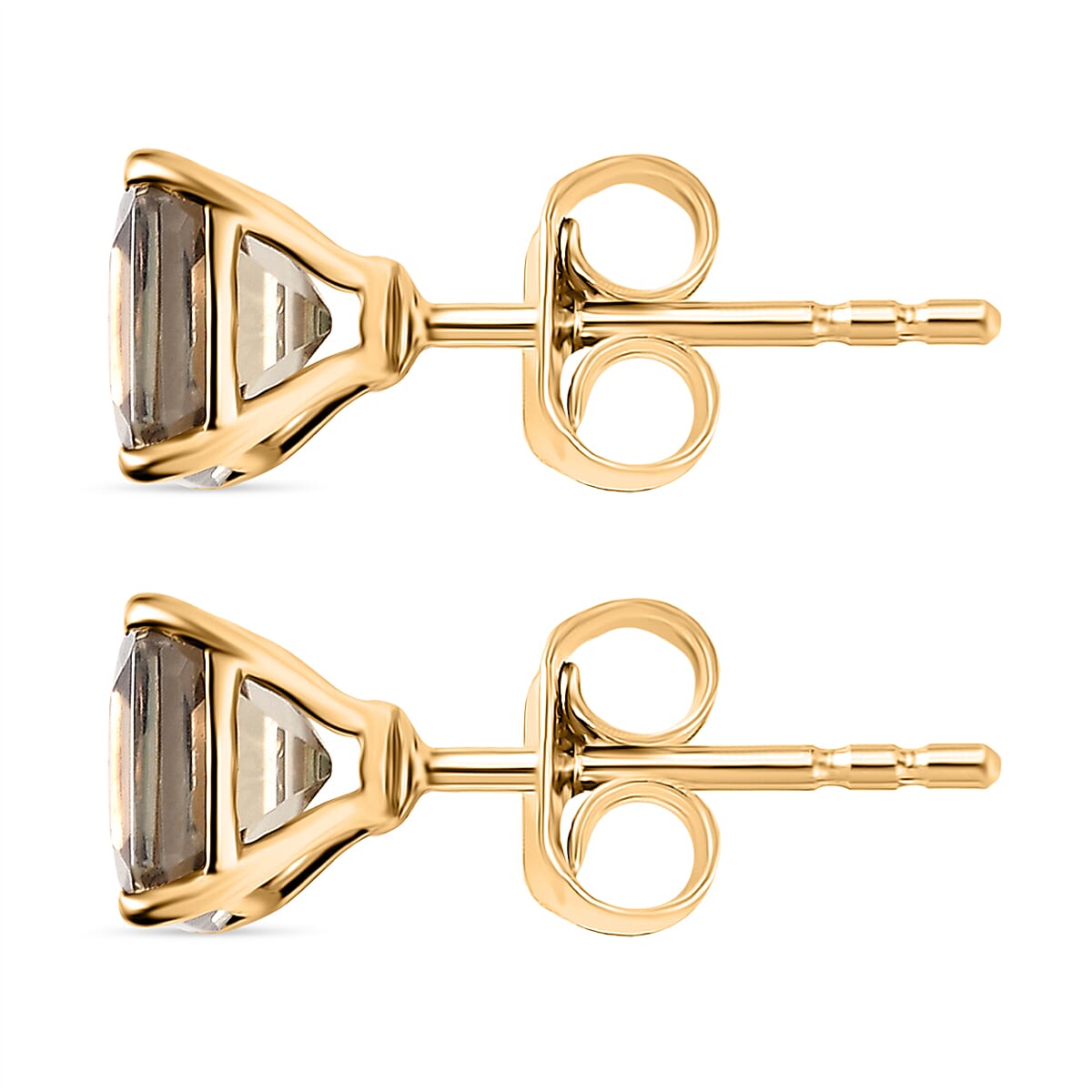 9K Yellow Gold AAA Natural Turkizite Solitaire Stud Push Post Earring 2.75 Ct.