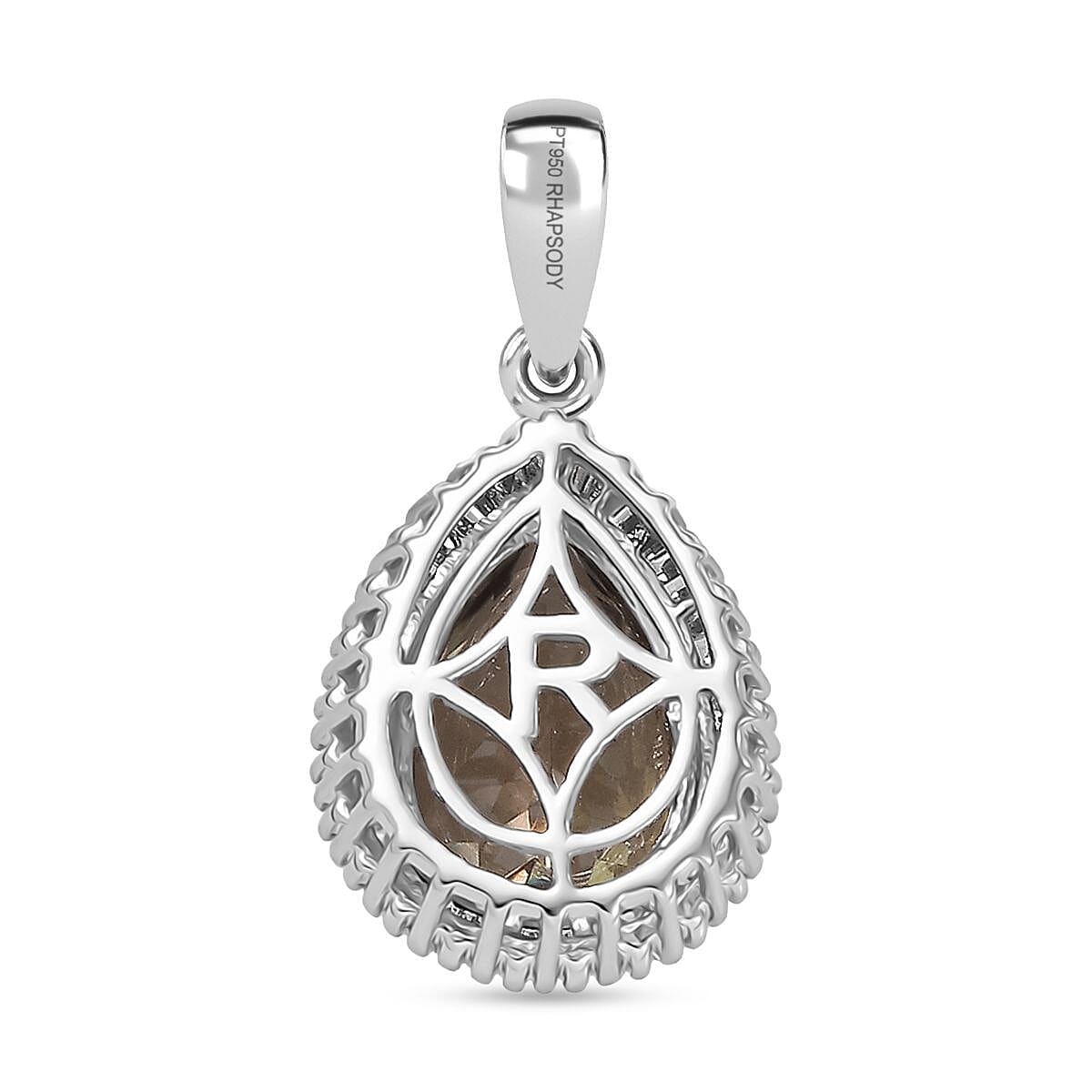 Rhapsody 950 Platinum AAAA Natural Turkizite & Natural White Diamond (VS-EF) Pendant 5.01 Ct, Platinum Wt. 3.75 Gms.