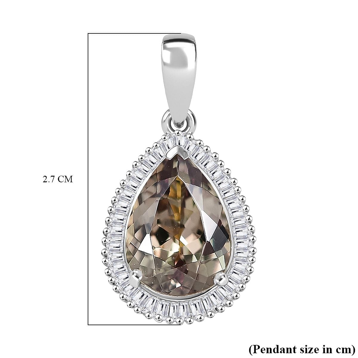 Rhapsody 950 Platinum AAAA Natural Turkizite & Natural White Diamond (VS-EF) Pendant 5.01 Ct, Platinum Wt. 3.75 Gms.