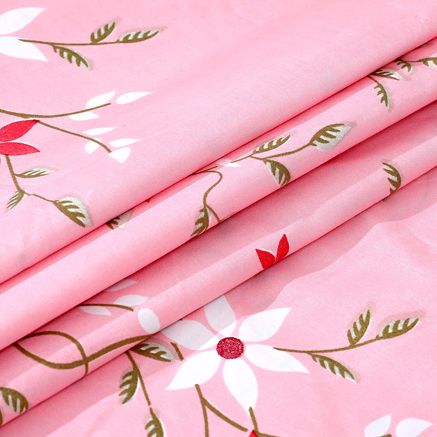 LIVMORE 4-Piece Floral Printed Microfiber Bedding Set - inc. Duvet Cover Deep Fitted Sheet & 2 Pillowcases