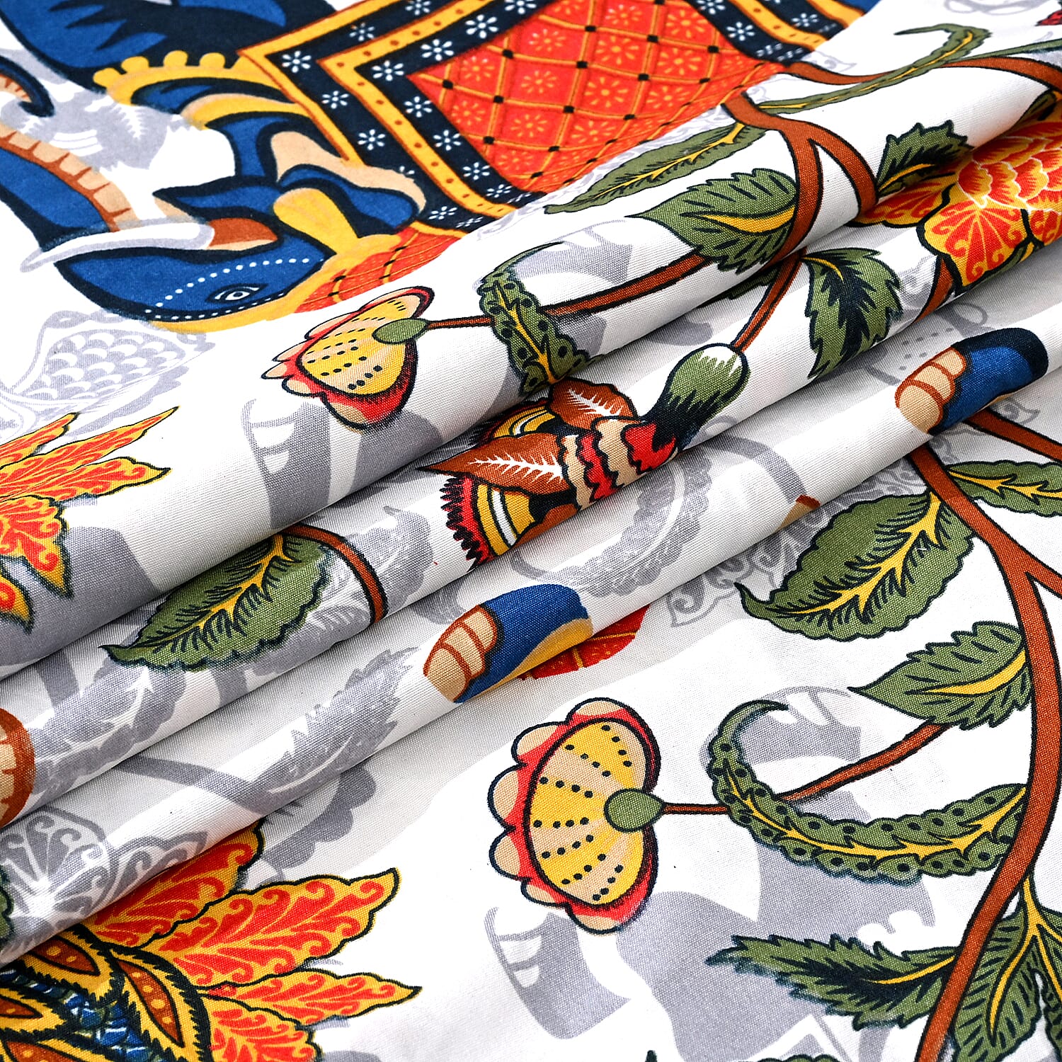 LIVMORE 4-Piece Floral Printed Microfiber Bedding Set - inc. Duvet Cover Deep Fitted Sheet & 2 Pillowcases